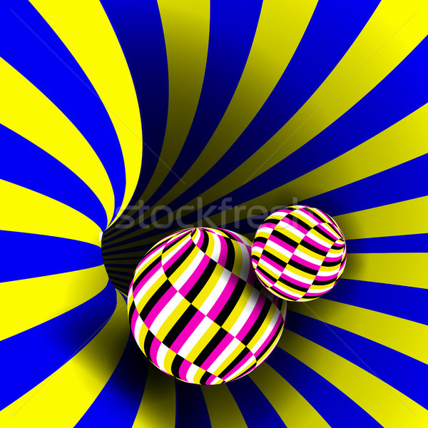 Spiral Vortex Vector. Illusion Vector. Optical Art. Psychedelic Swirl Illusion. Deception, Deceptive Stock photo © pikepicture