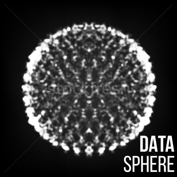 Big Data Visualization Abstract Vector Background. Dots Array And Lines. Vector Illustration. Plexus Stock photo © pikepicture