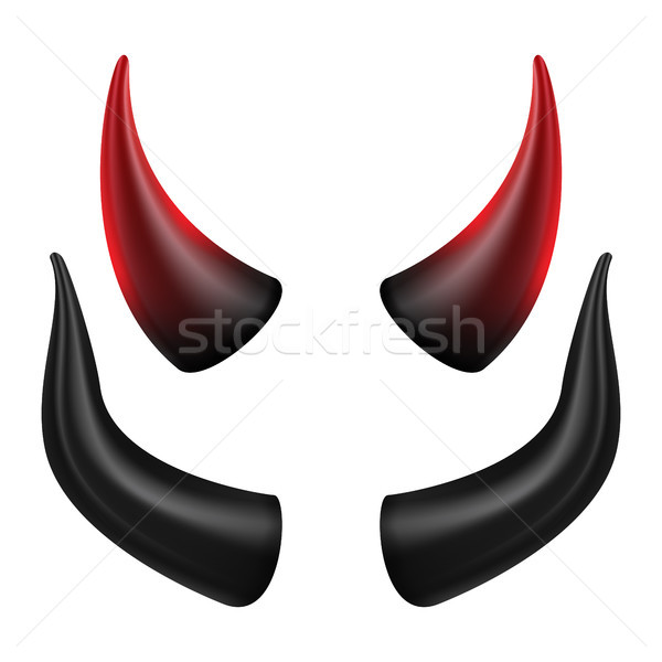 Devils Horns Vector. Good For Halloween Party. Satan Horns Symbol Isolated Illustration. Stock photo © pikepicture