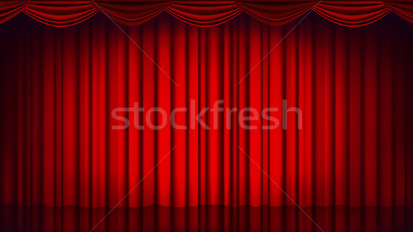 Red Theater Curtain Vector. Theater, Opera Or Cinema Empty Silk Stage, Red Scene. Realistic Illustra Stock photo © pikepicture