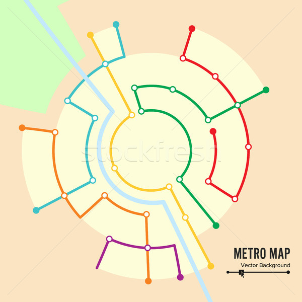 Metro Map Vector. Imaginary Underground Map. Colorful Background With Stations Stock photo © pikepicture