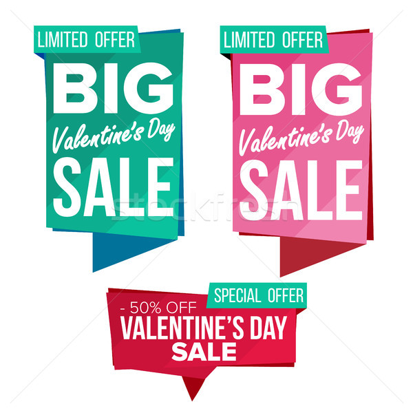 Valentine dia venda bandeira conjunto vetor Foto stock © pikepicture