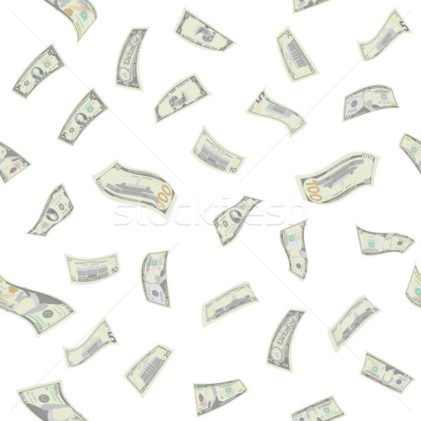 Flying Dollars Seamless Pattern Vector Stock photo © pikepicture