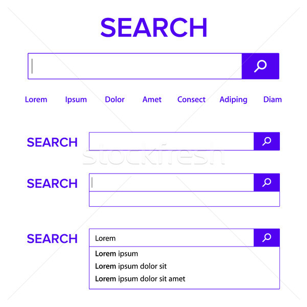 Search Bar Field Vector. Search Engine Browser Window Template. Pop Up List, Search Results. Element Stock photo © pikepicture