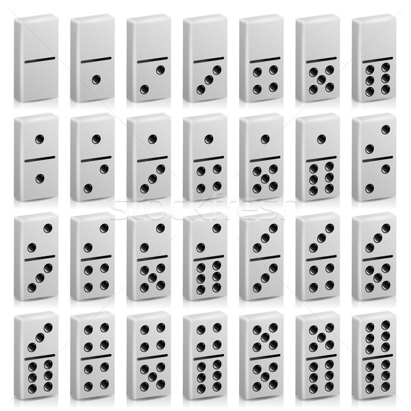 Domino Full Set Vector Realistic 3D Illustration Stock photo © pikepicture
