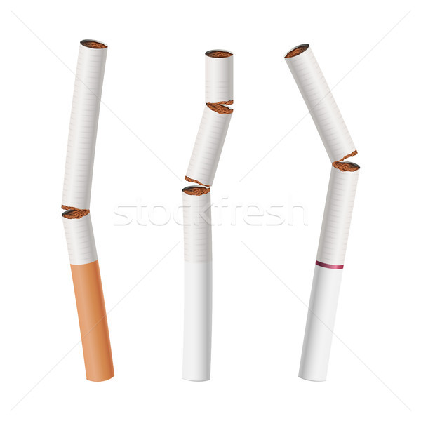 Broken Cigarettes Set Vector. Smoking Kills Stock photo © pikepicture