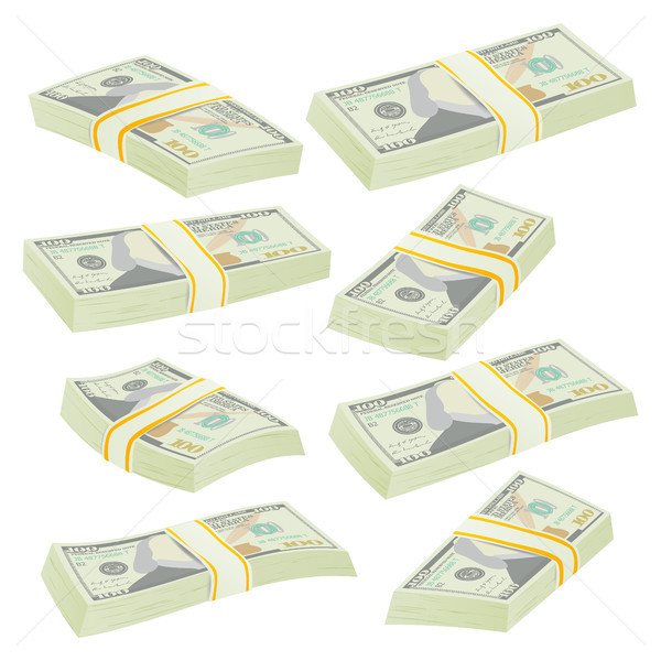 Dollar Stacks Vector. Money Banknotes Stock photo © pikepicture