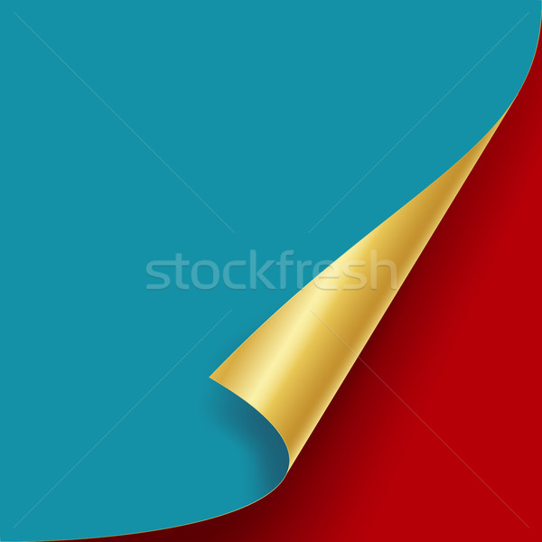 Curled Golden Metalic Corner Vector Stock photo © pikepicture