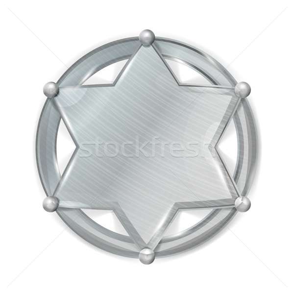 Sheriff Badge Star Vector. Realistic Blank Of Metal Sheriff Badge Star. Stock photo © pikepicture