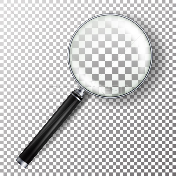 Realistisch Lupe Vektor isoliert schachbrettartig Illustration Stock foto © pikepicture
