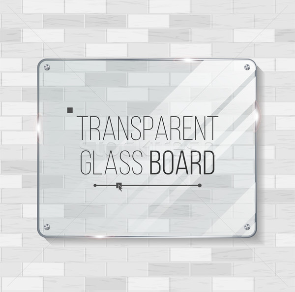 Transparent Glass Board Vector. Decorative Graphic Design Element. Plastic Or Glass Frame Template.  Stock photo © pikepicture