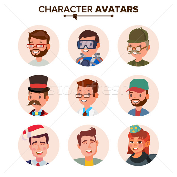 People Avatars Collection Vector. Default Characters Avatar Placeholder. Cartoon Flat Isolated Illus Stock photo © pikepicture