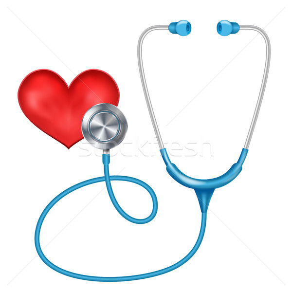 Medical Phonendoscope Isolated Vector. Medical Diagnosis. Red Heart. Health are Concept. Illustratio Stock photo © pikepicture