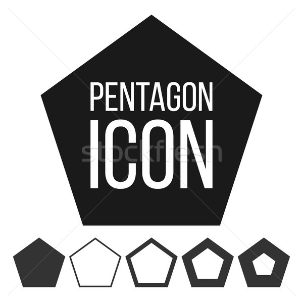 Pentagone icône vecteur cinquième symbole géométrie Photo stock © pikepicture
