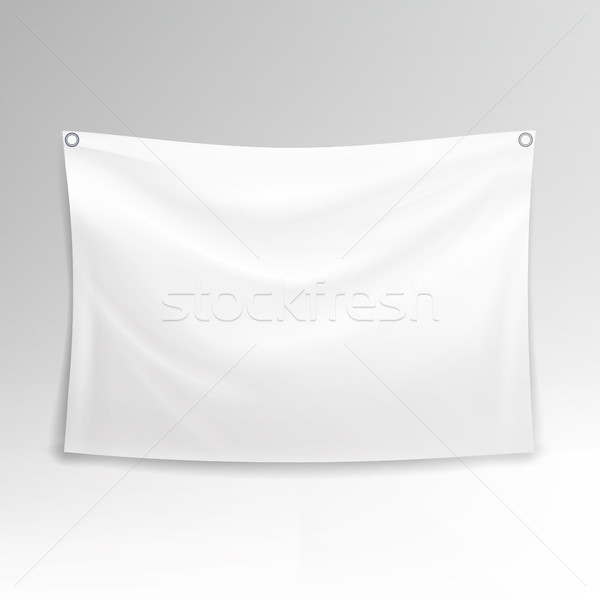 White Banner Vector. Realistic Horizontal Rectangular Advertising Banner. Stock photo © pikepicture