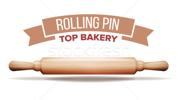 Classic Kitchen Rolling Pin Vector. Dough Equipment. Wooden Roller. Isolated Illustration Stock photo © pikepicture