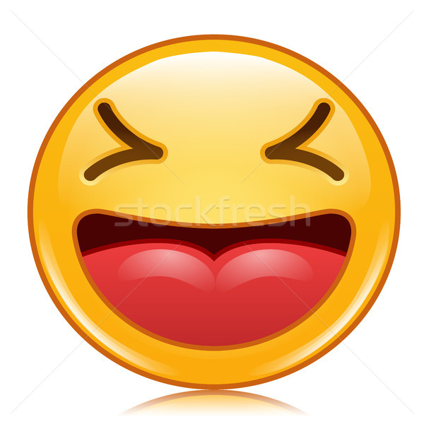 Emoticon icoană vector râs emoticoane Imagine de stoc © pikepicture