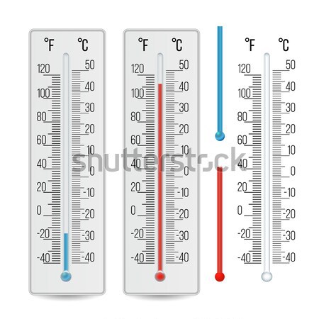 Meteorology Thermometer Vector. Scale Celsius, Fahrenheit. Isolated Illustration Stock photo © pikepicture