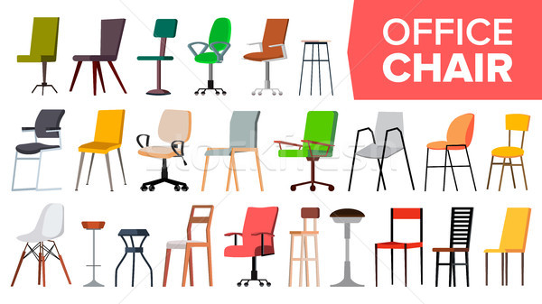Stok fotoğraf: Sandalye · ayarlamak · vektör · ofis · modern · büro