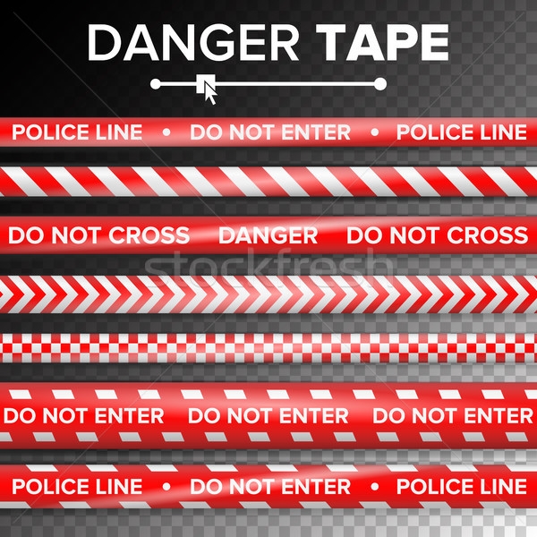 Do Not Enter, Danger. Security Quarantine Red And White Tapes. Isolated On Transparent Background. V Stock photo © pikepicture