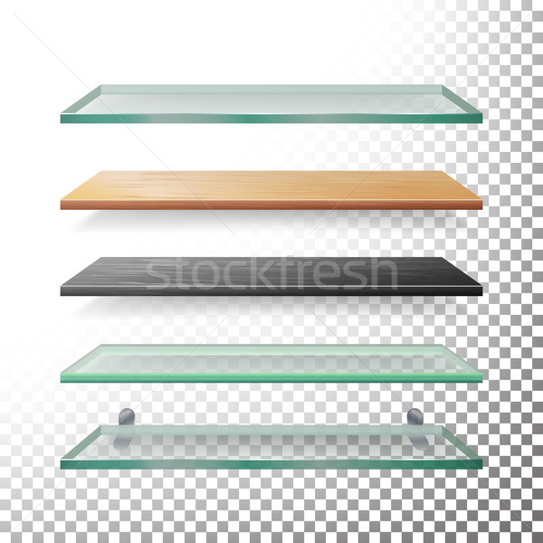 Lege glas hout sjabloon vector Stockfoto © pikepicture