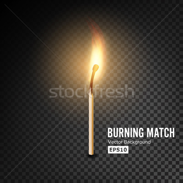 Stock photo: Realistic Burning Match Vector