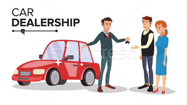 Car Dealer Vector. Car Dealership Agent. Auto Selling Concept. Isolated Flat Cartoon Character Illus Stock photo © pikepicture