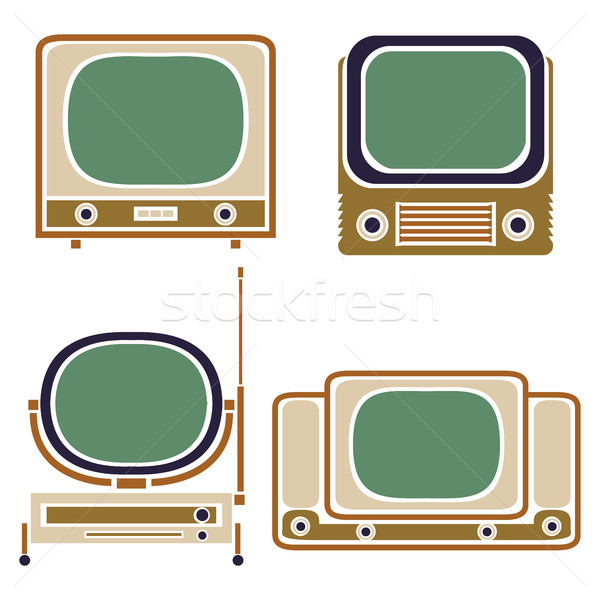 Old TV. Vintage Vector Set. Retro Apparatus Stock photo © pikepicture