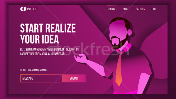 Realize Your Business Landing Page Concept Vector. Creative Idea. Business Coworking. Workflow Manag Stock photo © pikepicture