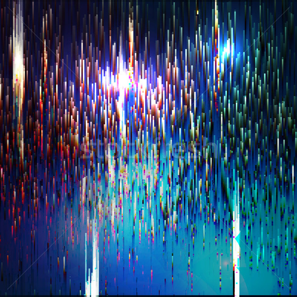 Stock photo: Glitched Abstract Vector Background. Made Of Colorful Pixel Mosaic. Digital Decay, Signal Error, Tel
