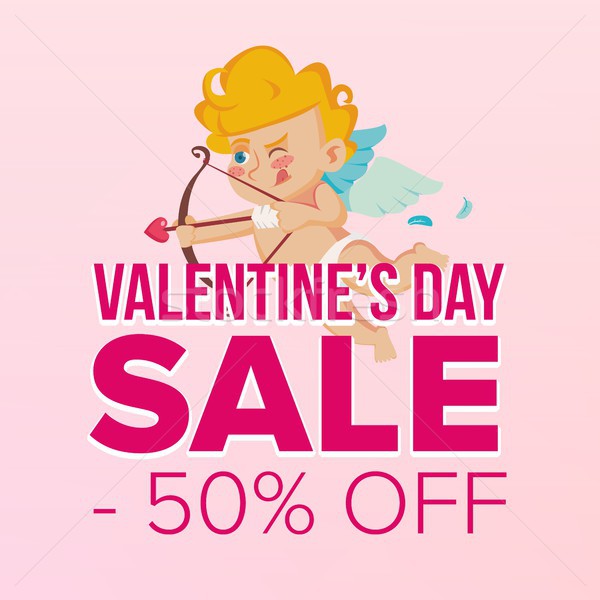 Valentine s Day Sale Banner Vector. Business Advertising Illustration. February 14 Sale Poster. Temp Stock photo © pikepicture