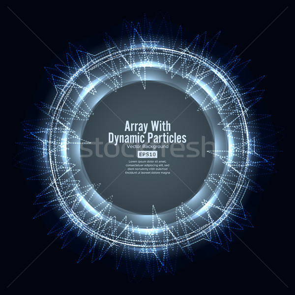 Array Vector With Splash Particles. Connection Round Structure. Digital Abstract Background  Glowing Stock photo © pikepicture