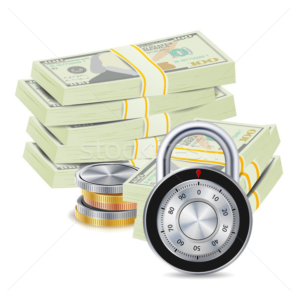 Foto stock: Dinero · segura · vector · oro · metal · monedas