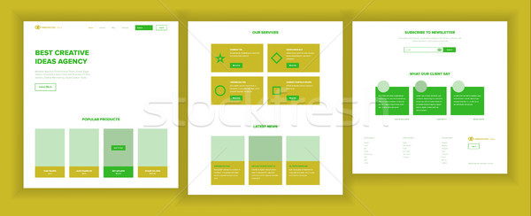 Website Design Template Vector. Business Interface. Landing Web Page. Professional Team. Monitoring  Stock photo © pikepicture