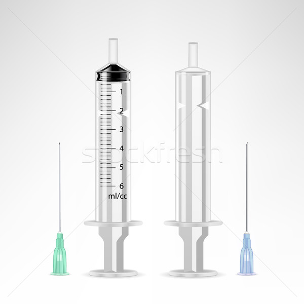 Vector plastic medical seringă injecţie izolat Imagine de stoc © pikepicture