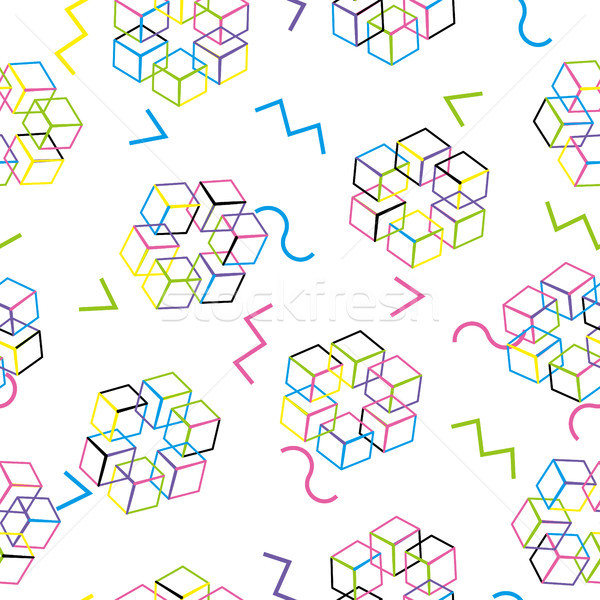 ベクトル パターン 80年代 幾何学的な シームレス 抽象的な ストックフォト © pikepicture
