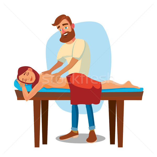 Stockfoto: Spa · massage · vector · vrouw · vakantie · professionele