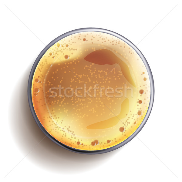 Dark Beer Glass Top View Vector. Glass Cup. Alcohol Drink With Foam Bubbles. For Brewery Beer Banner Stock photo © pikepicture