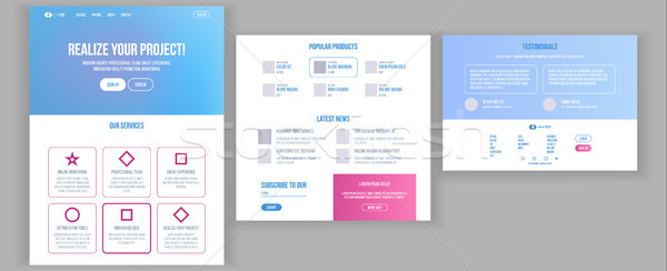 Site modèle vecteur page affaires technologie [[stock_photo]] © pikepicture