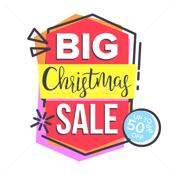 Christmas Sale Sticker Vector. Shopping Concept. Cheap Sign. Discount Tag, Special Offer Banner. Iso Stock photo © pikepicture