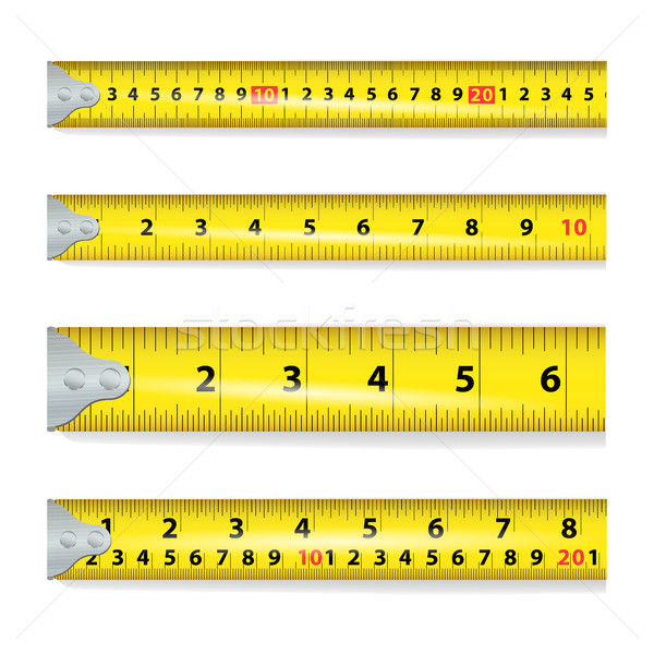 Yellow Measure Tape On White Background Vector Stock photo © pikepicture