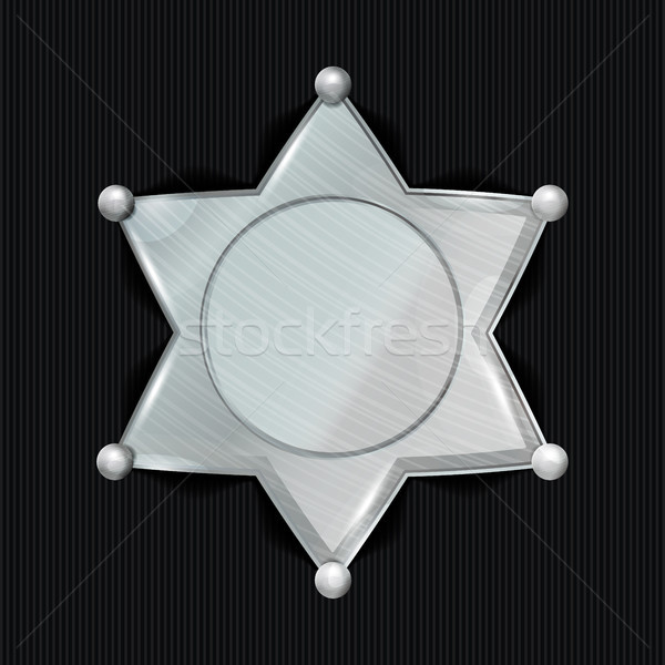 Stockfoto: Sheriff · badge · star · vector · klassiek · symbool
