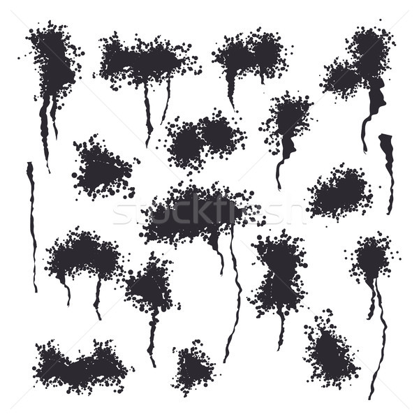 Dirty Spray Stain Vector Isolated Illustration. Exploding, Black Drops. Stock photo © pikepicture