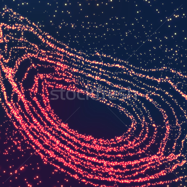 Space Vortex Vector Background. Black Hole From Flying Glowing Particles. Composed Of Particles Swir Stock photo © pikepicture