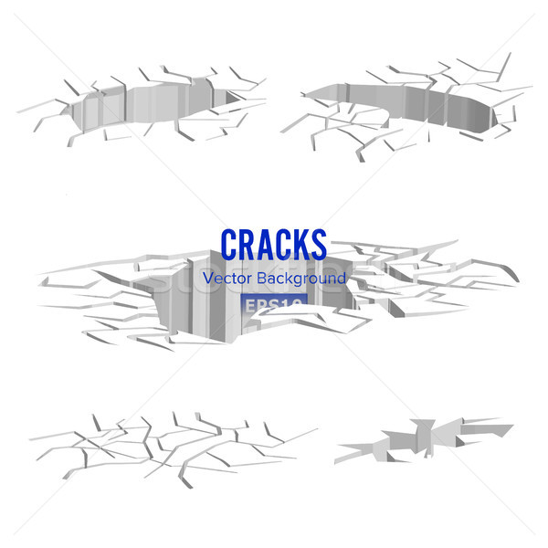 Fissures sol vecteur dommage tremblement de terre design [[stock_photo]] © pikepicture