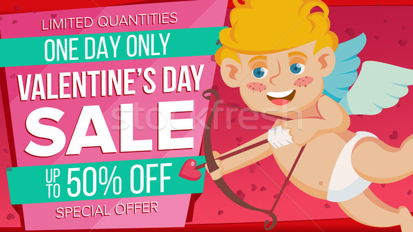 Valentine s Day Sale Banner Vector. Cute Amour. Template Design For February 14 Poster, Brochure, Ca Stock photo © pikepicture