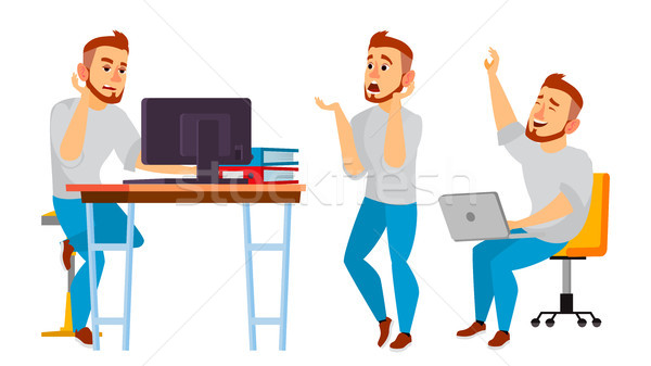 Business Character Vector. Working Man. Environment Process Creative Studio. Full Length. Designer,  Stock photo © pikepicture