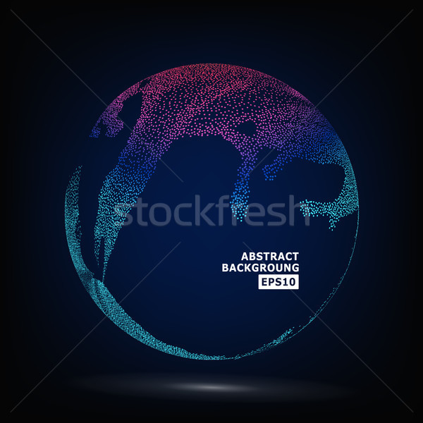 Colorful Sphere Composition Vector. Dotted Abstract Graphics. Glowing Background Stock photo © pikepicture