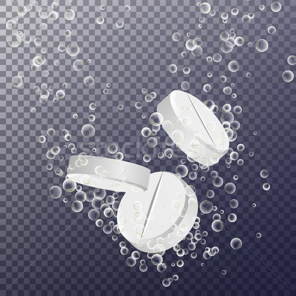 Medicina efervescente comprimido branco pílula queda Foto stock © pikepicture