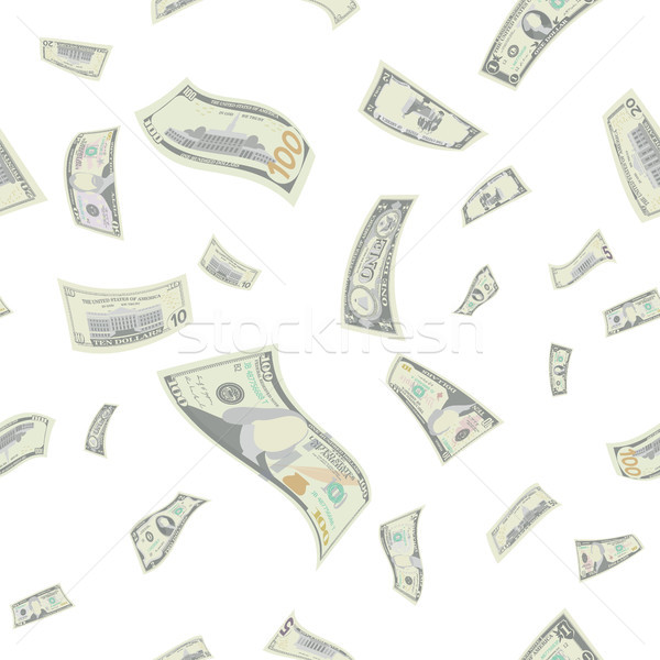 Flying US Dollars Seamless Pattern Vector Stock photo © pikepicture